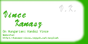 vince kanasz business card